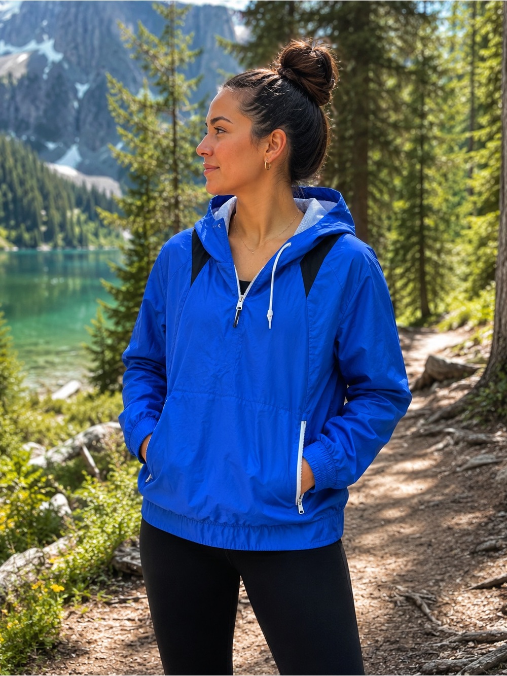 Puma Women's Electric Blue Raincoat with Reflective Dots